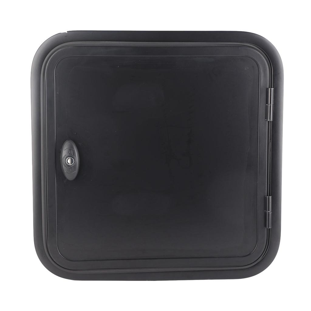RV Baggage Door UV Proof Square Rounded Corner Black Compartment Storage Door for Camper Motor Caravan