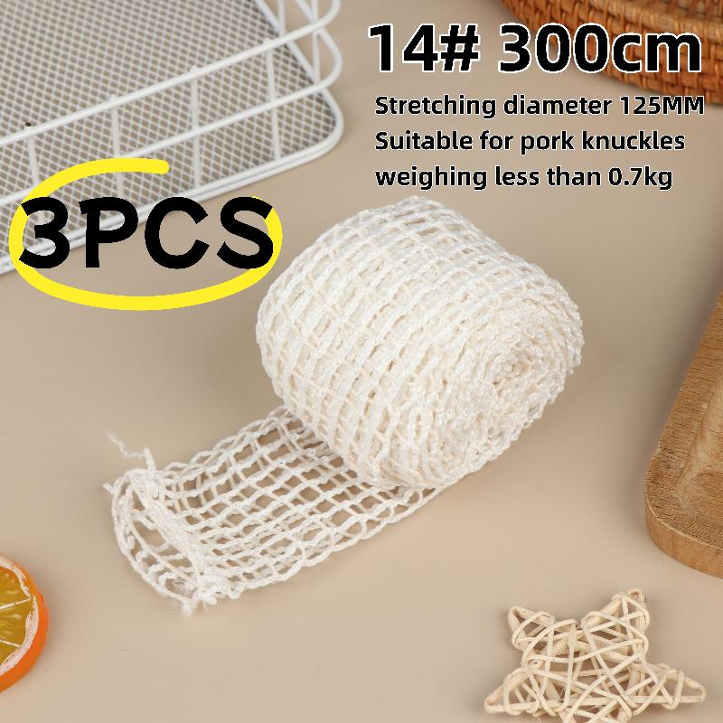 1/3 Pezzi Rete Elastica per Cibo di Ham 100/300Cm Rotolo di Rete per Carne Manzo Pollame Rete Elastica Macellaio Spago Corda da Cucina Strumenti