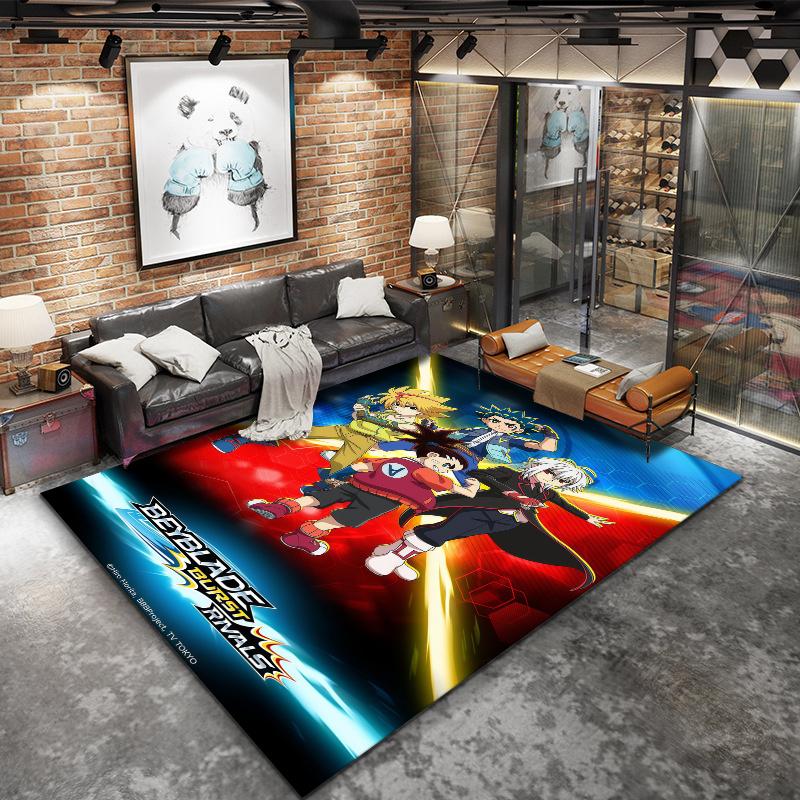 Beyblade Carpet Rug for Living Room Bedroom Home Sofa Decoration,Kids play Nonslip Floor Mat