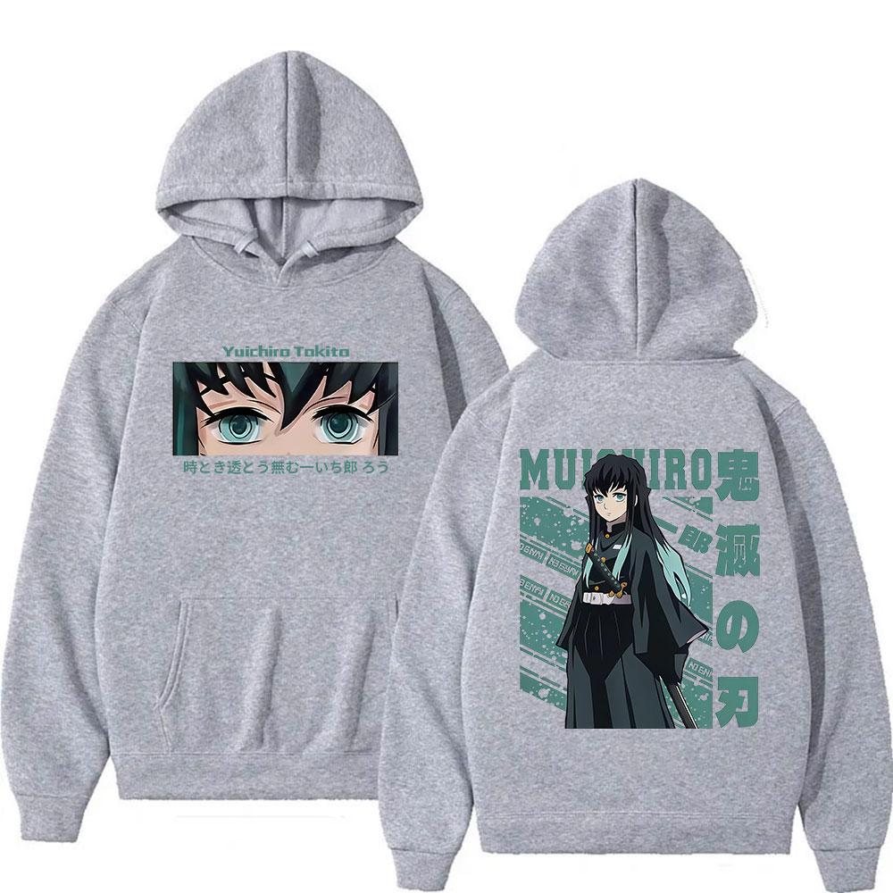 Anime Demon Slayer Grafická Mikina s Kapucí Muichiro Tokito Módní Pulovr Mikina Pánská Dámská Podzim Zima Mikiny Streetwear