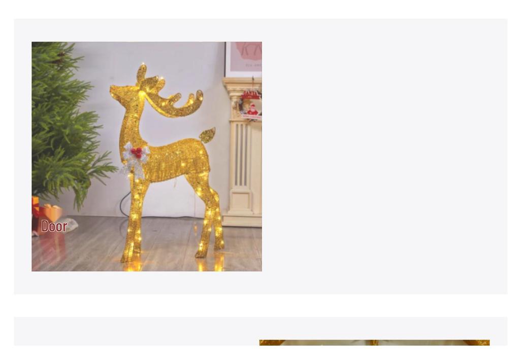 Luminous Wrought Iron Christmas Deer Ornament Set for Hotel Festive Décor