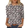Women's Fashion Casual Three Quarter Sleeve Valentine's Day Printed Round Neck Pullover Top Blouse
