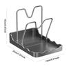 Stainless Steel Pot Lid Organizer While Cooking Kitchen Pot Lid Storage Rack with Spoon Rest for Stovetop and Kitchen Counter