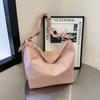 Fashion Texture Pleated Shoulder Bag 2025 Solid Color Texture Simple Underarm Dumpling Bag Women
