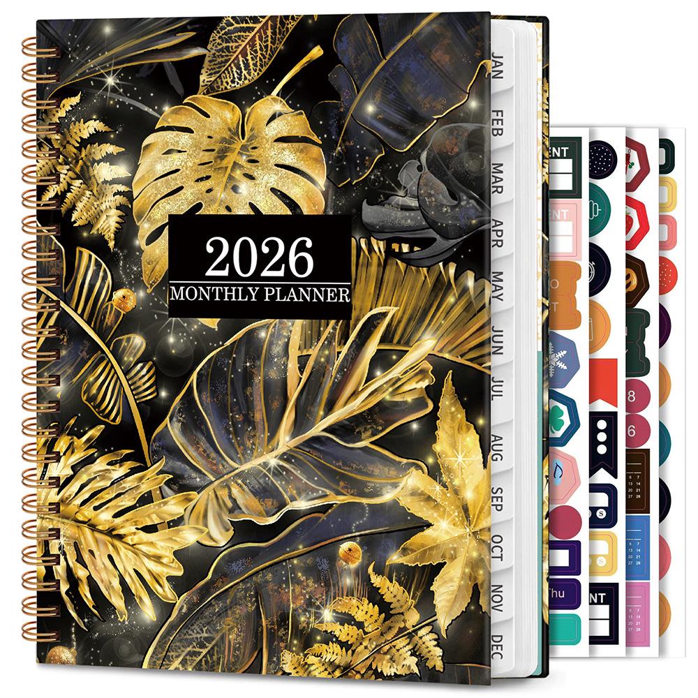 2026 Cross-Border English Flower Planner: Daily Schedule, Work Efficiency, Christmas Gift