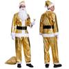Golden Christmas Santa Costume Set Stage Performance Outfit Unisex 18-24Y