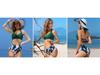 High-Waisted Halter Print Tie-Up Tankini Slimming Bikini
