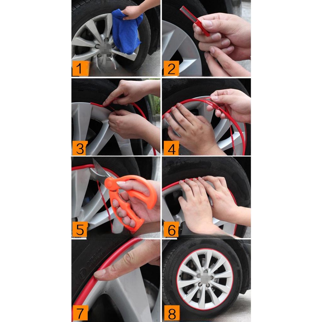 YIDELI Wheel Rim Sticker Wheel Rim Protector Wheel Rim Guard L Type Protector Rim