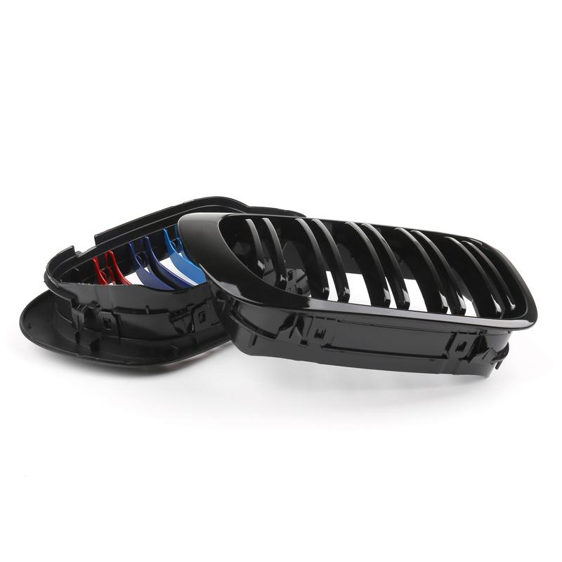 Artudatech Front Kidney Hood Grille Grill For BMW E46 3 Series 2DR Coupe M-Color Dual Slat Car Accessories