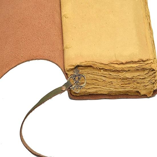 17,78 cm Kožený diář Zápisník Unikátní Ručně vyráběný Ražený Cestovní deník a Formát s Klíčovou šňůrou Zelený