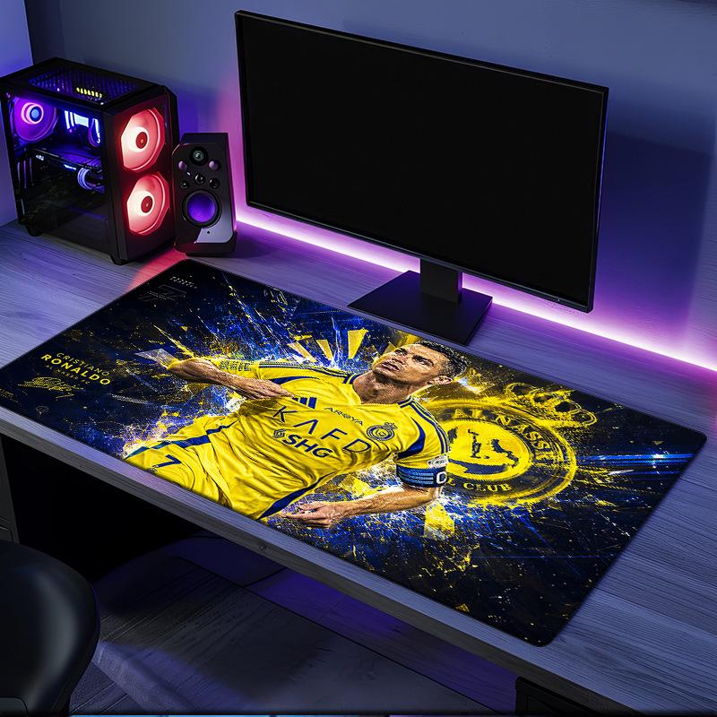 Ronaldo's Fiery Celebration mouse pad, rubber base, esports desk mat, mouse pad for gamers and office use, gaming desk , easy to clean mat