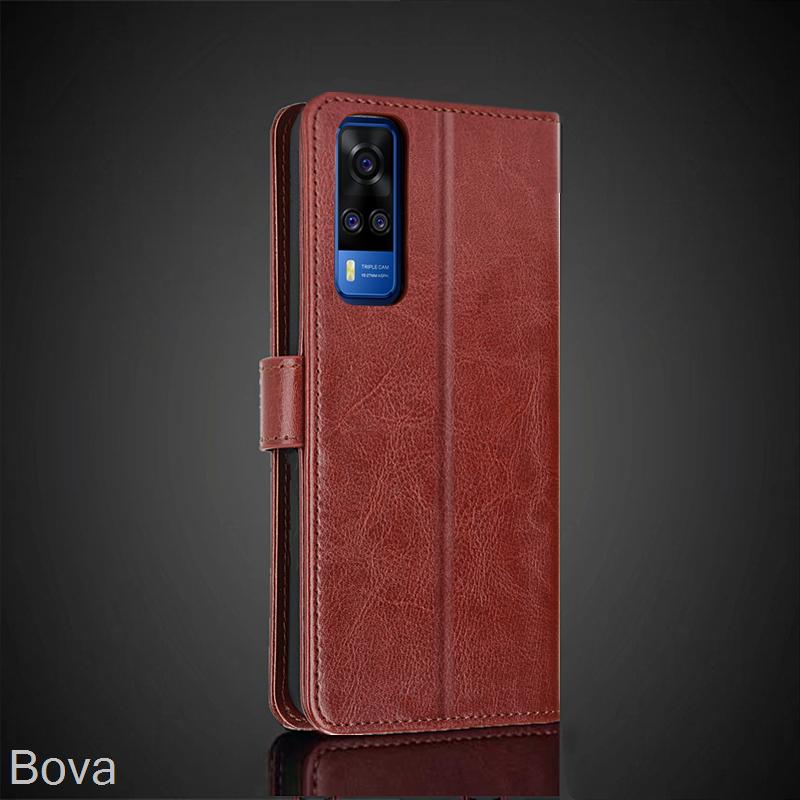 Case Vivo Y31 2021 Card Holder Cover Case for Vivo Y31 2021 Pu Leather Flip Cover Retro Wallet Phone Bag Fitted Case Business