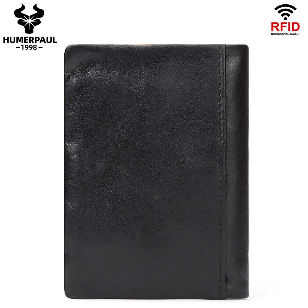 Humerpaul Ladies Wallet First Layer Cowhide Wallet Multi-card Slot Coin Purse with Photo Window Card Holder