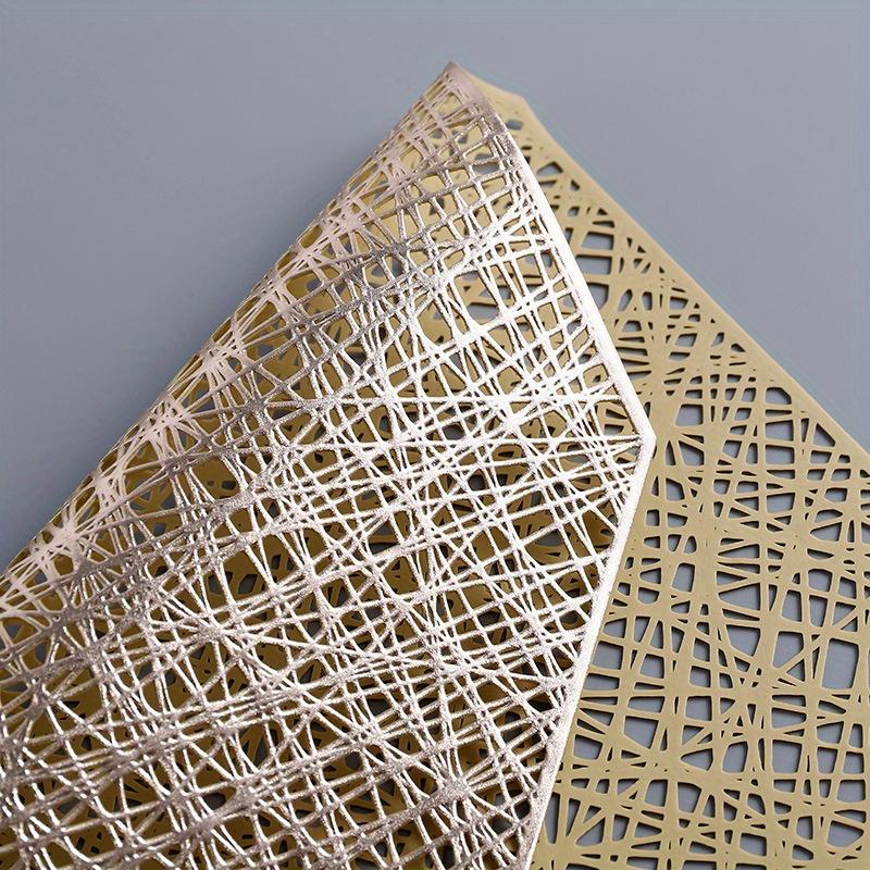 1Pc Placemats Restaurant Hollow PVC Decoration Meal Mat Anti-hot Dining Table Line Mat Steak Plate Pad