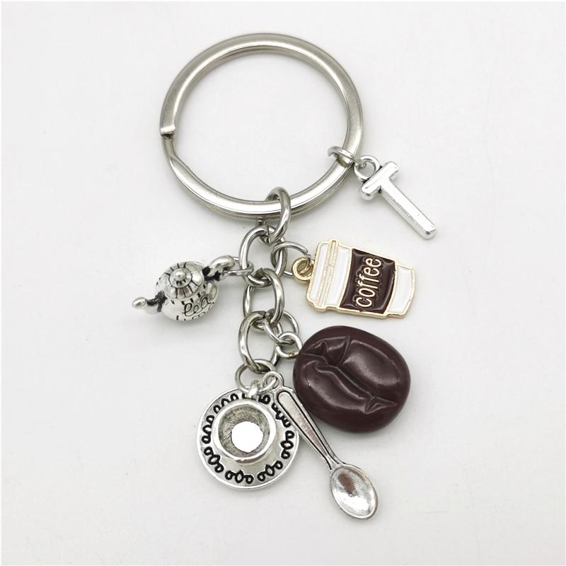 

Брелок с 26 буквами, кулон в виде кофейного зерна, брелок с кофе, повседневный брелок, креативные сувениры, подарки T
