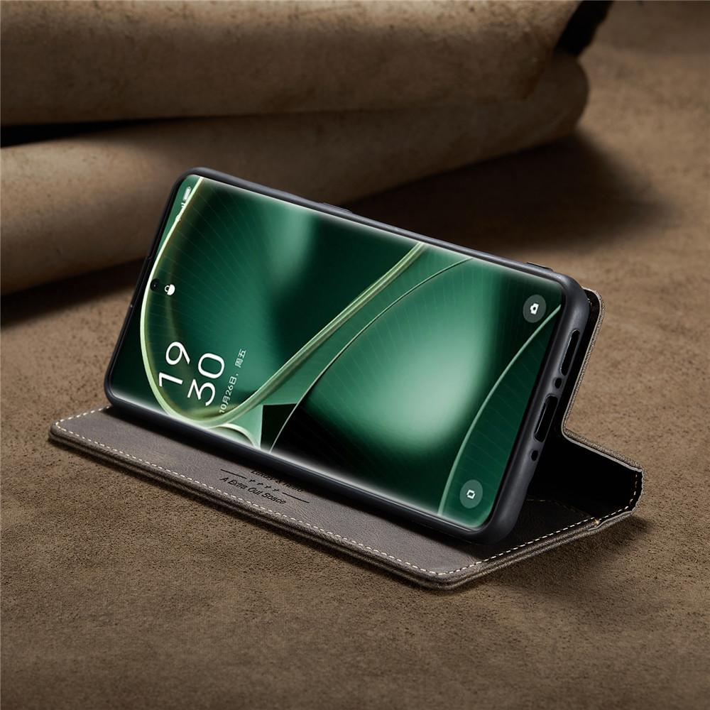 Luxury Genuine Leather Magnetic Wallet Flip Case for OPPO Find X6 Pro Card Slot Stand Shockproof Foldable Holder Full Protection Cover