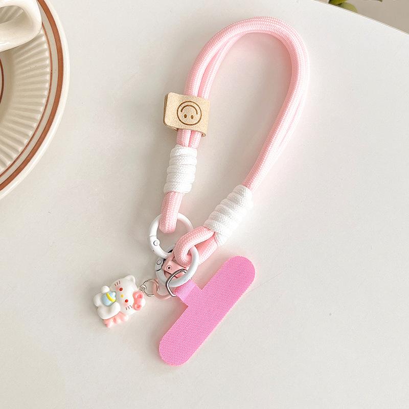 Mobile Phone Lanyard Girl Heart Cartoon Cute Kt Cat Jewelry Portable Rope Woven Rope Short Pendant Female