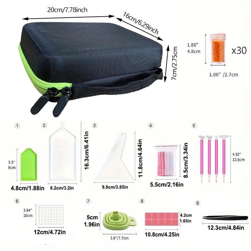 60 Grids Multi-Function Diamond Painting Kit with Essential Oil Storage Portable Carrying Case & Organizer
