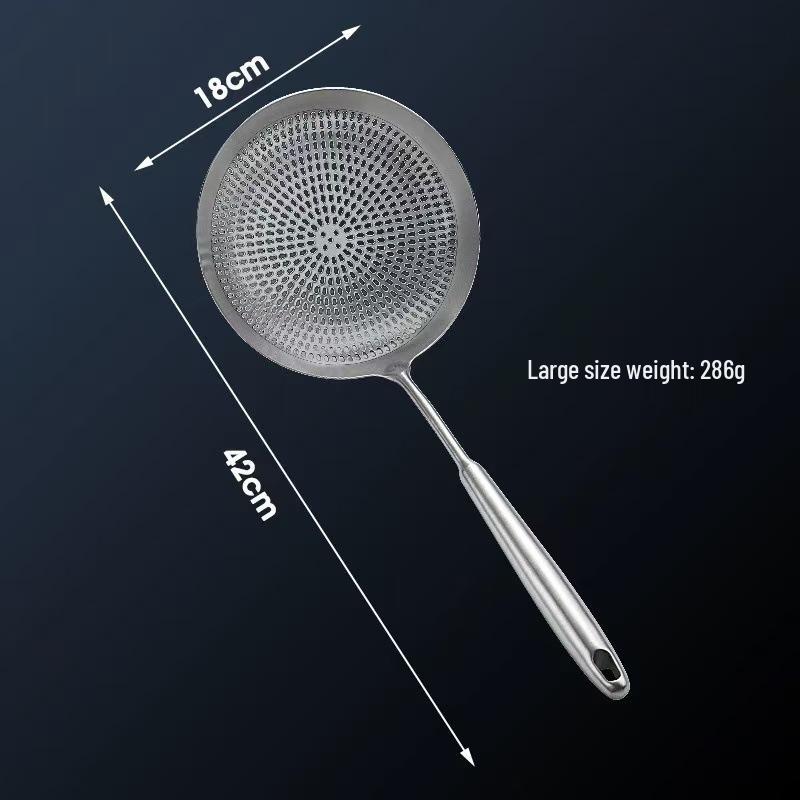 304 Multi-hole Stainless Steel Skimmer: Hot Pot, Frying, Noodle & Dumpling Strainer.