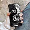 Yin Yang Phone Case Glass Tempered Glass For iPhone 16 15 14 13 12 Pro Max Plus Shock Absorption Hard Glass Phone Back Cover