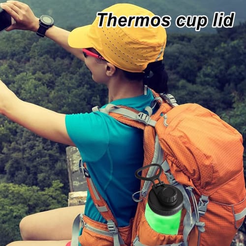 Portable Replacement Lid for Hydro Flask Water Bottles, Leak-Proof Wide Mouth Bottle Lid, Bottle Accessory with Ring Handle, Fits Most Sports Water Bo