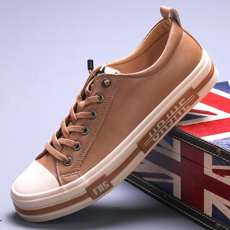 Men's Shoes Men's Casual Leather Shoes Trendy Wide Version Leather Shoes Lazy People Pedal Elastic Leather Shoes Men