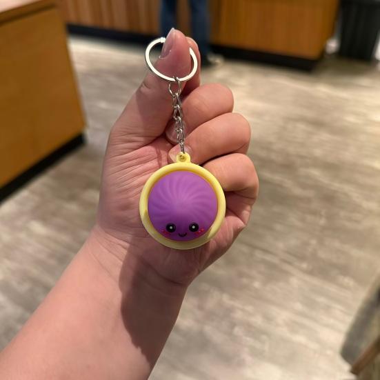 Keychain Steamed Bun Pendant Stress Relief Toy Portable Key Chain with Crisp Clicks