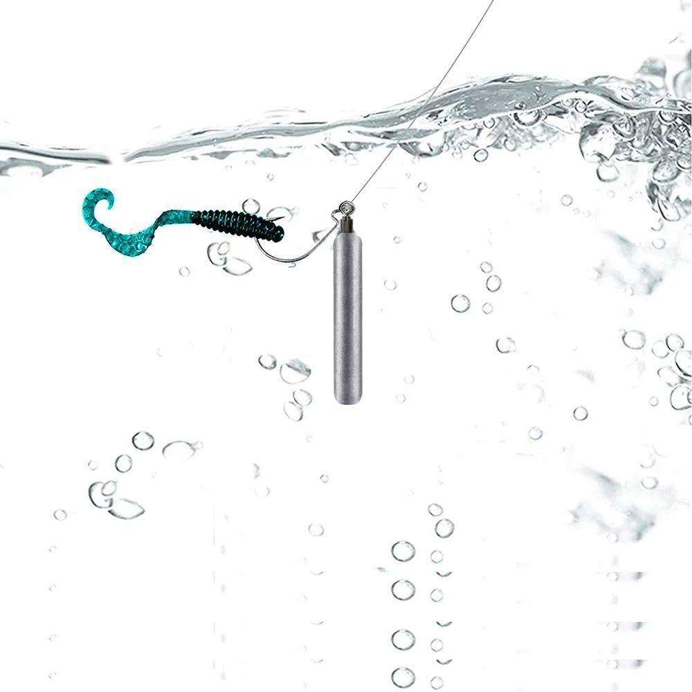 10pcs/set Cylindrical Shape Fishing Baits Sinker Hook Bait Accessories Fishing Weights Sinkers 3.5g-20g with Connector
