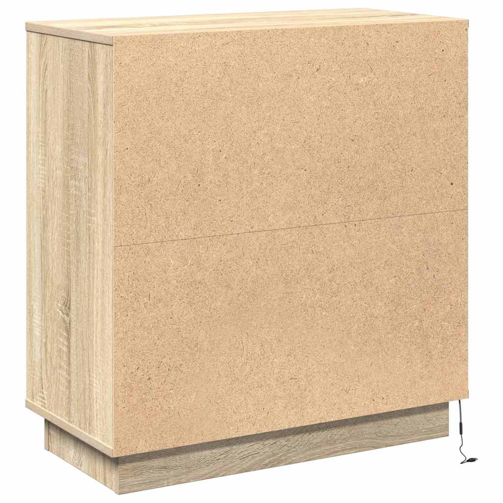 LED Sideboard in Sonoma Oak 71 x 34.5 x 75 cm engineered wood