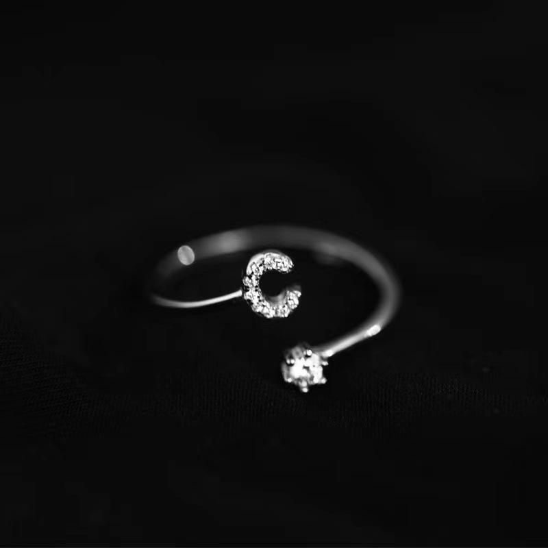 Exquisite Women's 26 Letter Open Ring - European & American Design