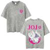 Anime Washed Vintage T Shirts Jojo Bizarre Adventure Tshirt Manga Giorno Giovanna Streetwear Men Women Casual Oversized T Shirt