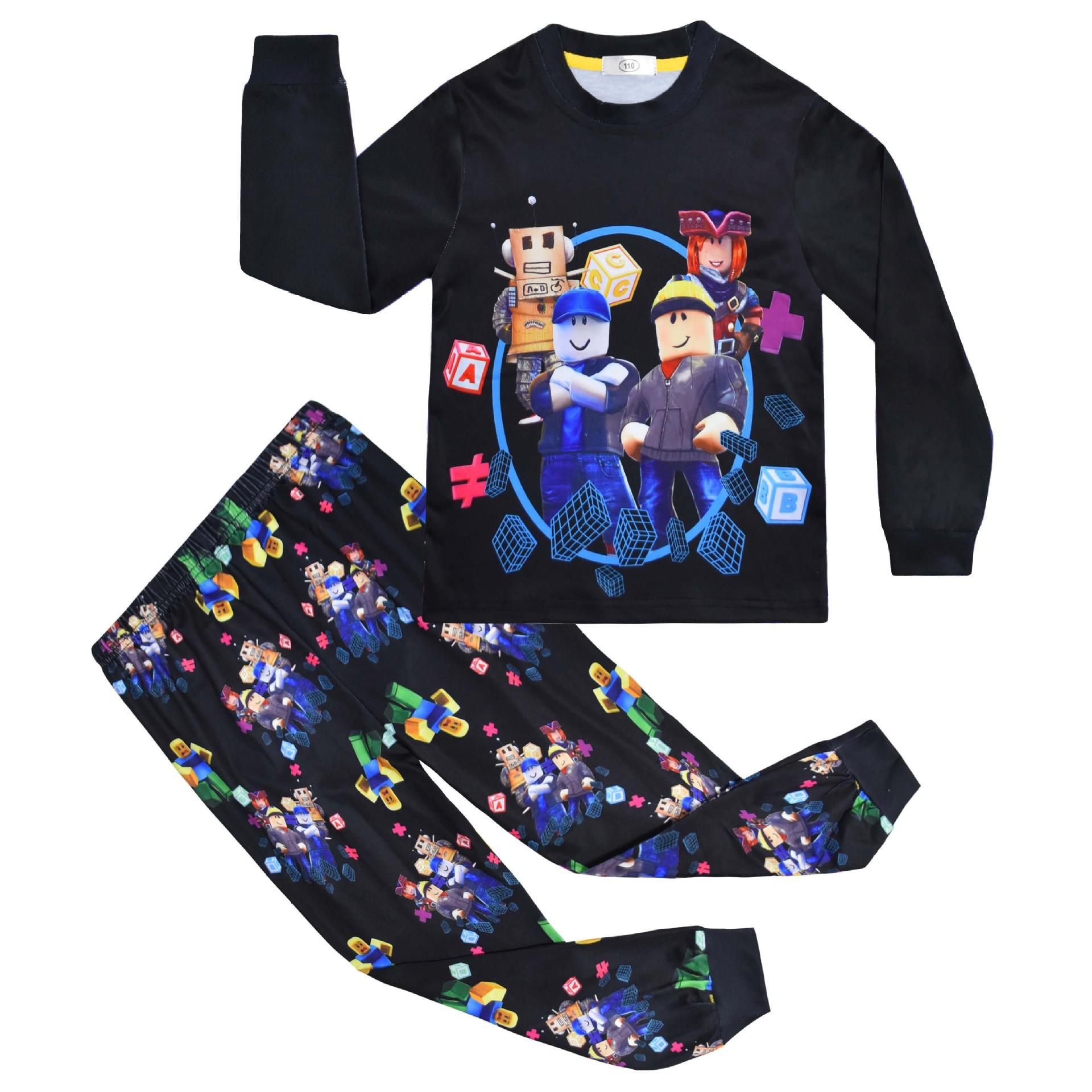 Long-Sleeved Boys Set Roblox Printed Medium And Older Children S Loungewear Set Long-Sleeved Two-Piece Set 81108 120