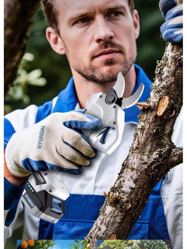 Hyundai Electric Pruning Shears: Brushless, High-Power, Lithium Battery for Fruit Trees