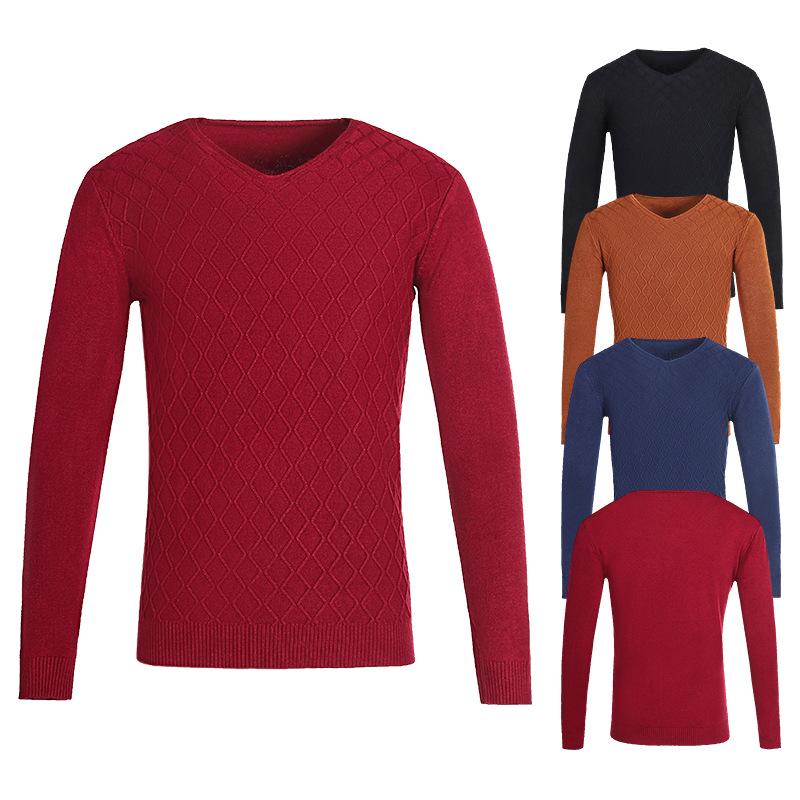 Men's Korean Style Slim Fit V-neck Autumn/Winter Sweater Knit Pullover