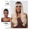 Long Wavy Platinum Synthetic Wigs for Women Afro Black To Blonde Daily Natural Hair Wigs With Bangs Heat Resistant Cosplay Wig