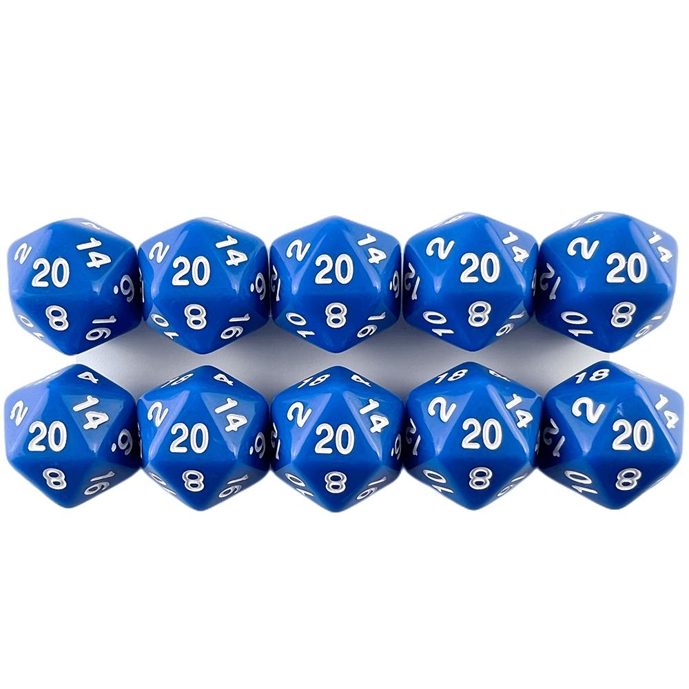 Neprůhledné barevné kostky D20, 10 ks, 20stranné kostky, kostky pro hru DND, příslušenství pro deskové hry DND