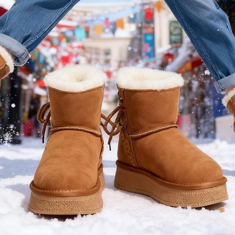 Damesko Stor Størrelse Myk Såle Vinter Varm Pels En Snøstøvler Polstret Fôret Ankelstøvletter Sklisikre Fotturer Sport Bomullsstøvler Korte Støvler