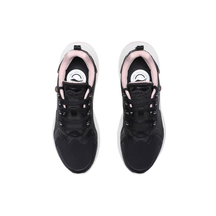New LiNing Cushioning Anti Slip And Wear Resistant Low Top Running Shoes Women's Black Pink AREQ026-1