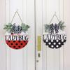 Eye-catching Ladybug Door Decor With Stunning Black White Gray Bow For Seasonal Home Style