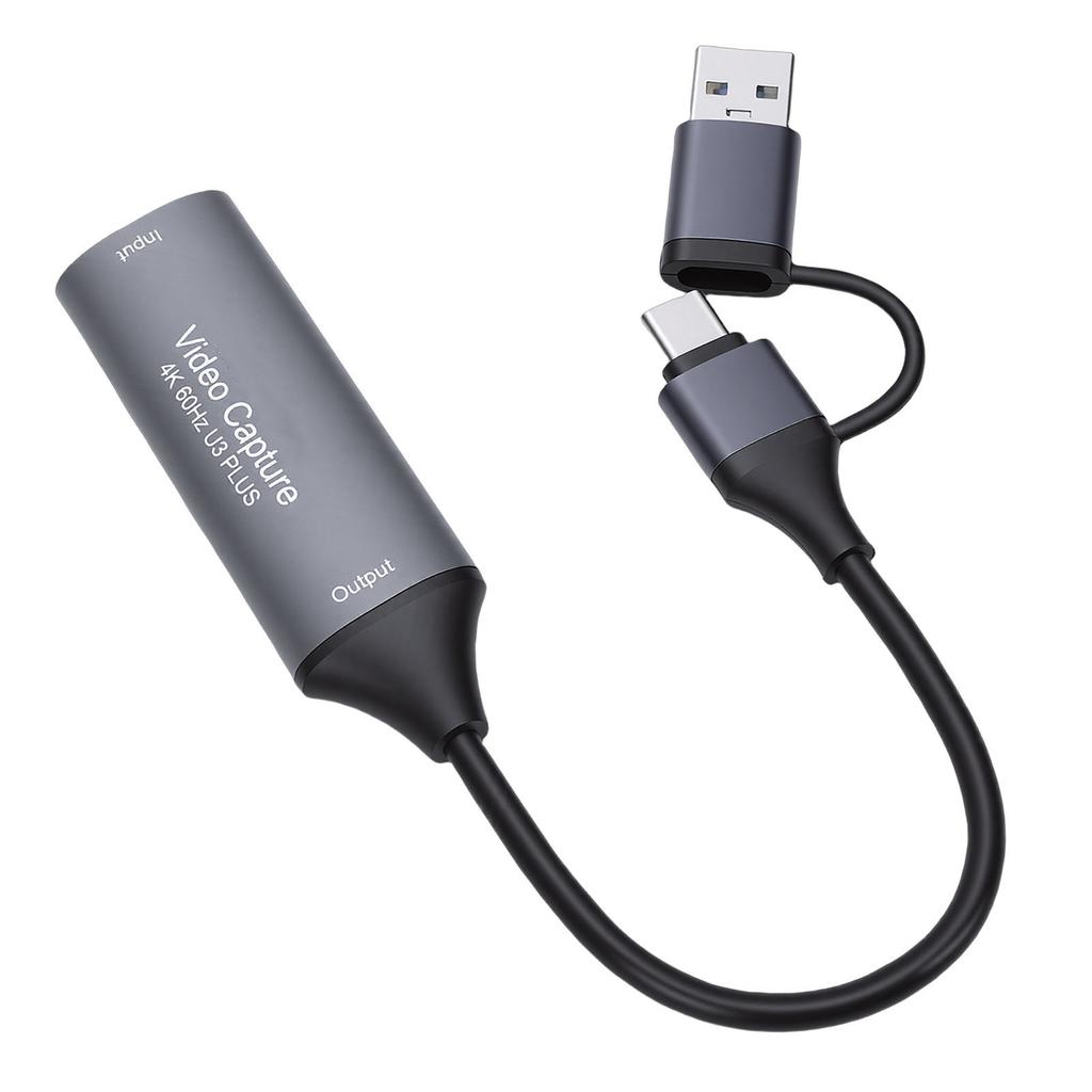 Video Capture Card 4K HD to USB C and A Low Latency USB 3.0 Sound Video Capture Card for Streaming Conference Teaching