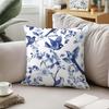 Chinese Style Pattern Throw Pillow Cases Flowers And Birds Painting Soft Cushion Cover For Home Decor Easy To Clean 17.7*17.7in