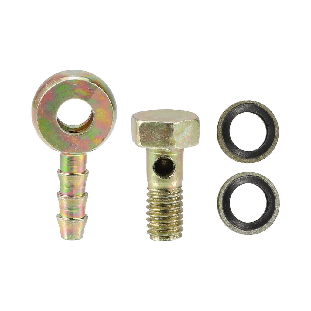 X AUTOHAUX Banjo Bolt Kit Banjo Bolt Hose Barb Fitting Brake Line Fitting Adapter