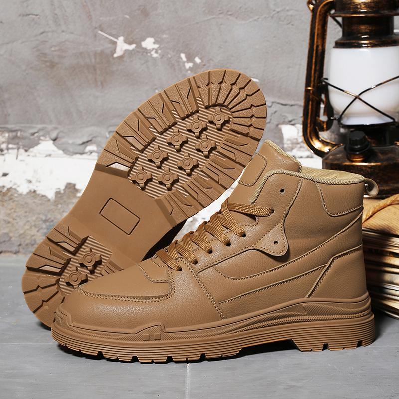 Martin Boots Men's Heightened Bag Head Retro Tooling Locomotive Boots Rhubarb Boots High Top British Style Big Head Shoes