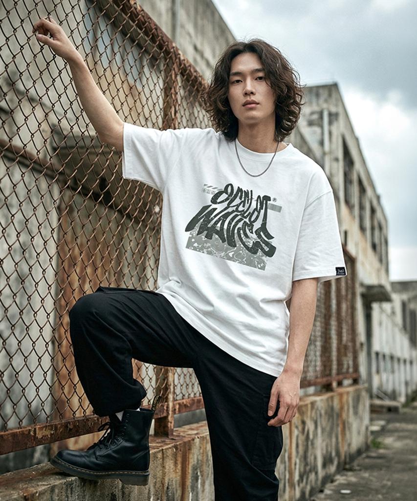Osillos C104 Liquid Oversized Short Sleeve T-Shirt_White