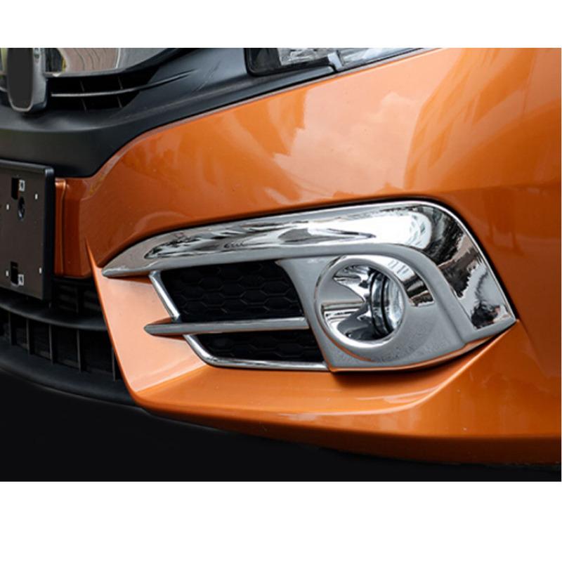 Car Body Head Front Fog Light Lamp Frame Stick ABS Plastic Trim Panel Frame For Honda Civic 10th 2016 2017 2018