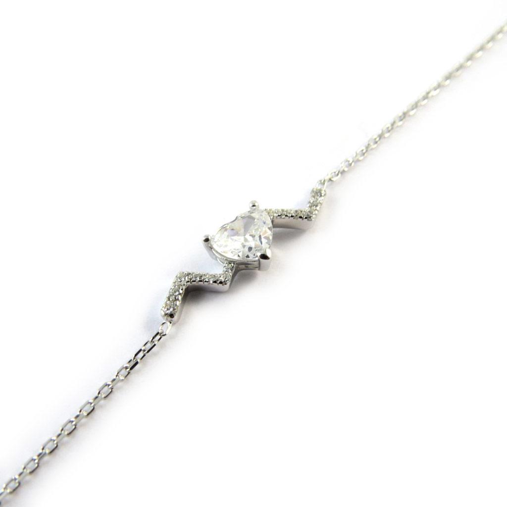 Altesse [P0572] - Silver Bracelet 'Love' Silver White (rhodium Plated)