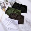 Men's Ice Silk Underwear Flat Corner Breathable Solid Color Ultra-thin Transparent Low Waist Sexy Men's Four Corner Underwear
