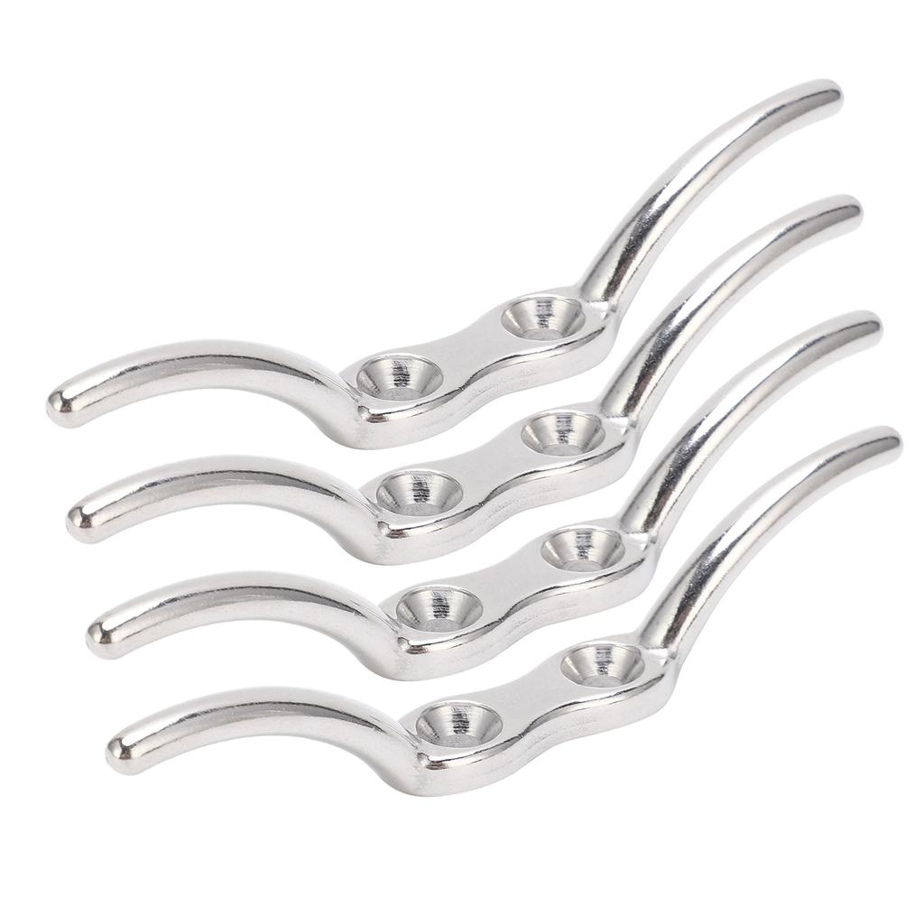 4 Pcs Rope Cleat Hook Stainless Steel Corrosion Resistance Durable Flagpole Boat Column Fixed Cleats150mm