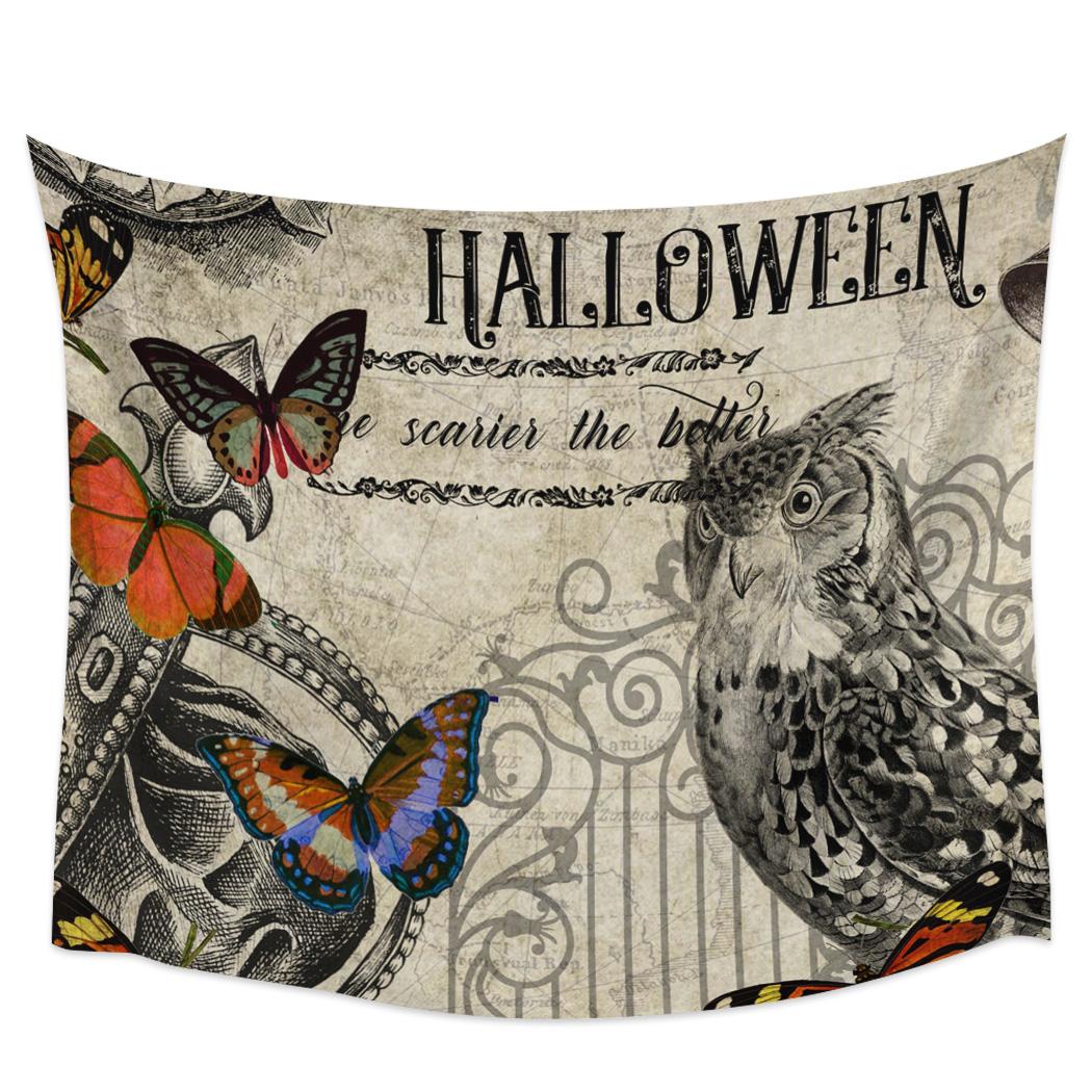 Хэллоуин Ночи Ужасов Гобелен Настенный Гобелен Хиппи Домашний Декор Гостиная Спальня — фото 11