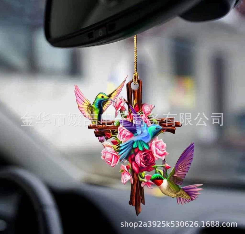 

Колибри Очаровательный Мультяшный Акриловый Подвес для Автомобиля Универсальный Декоративный Элемент StyleA